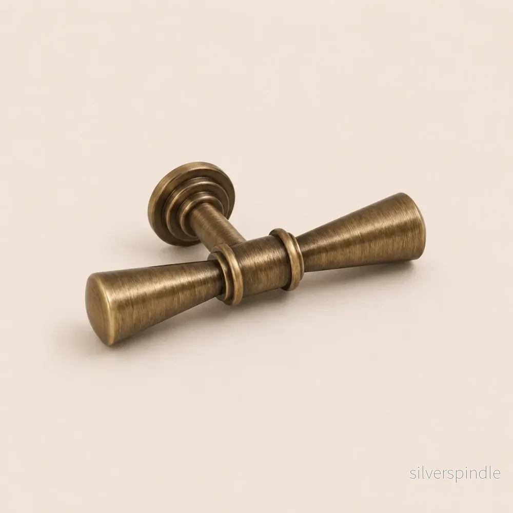 T-knopp i brons – fjärilform, klassisk design - Bild 2