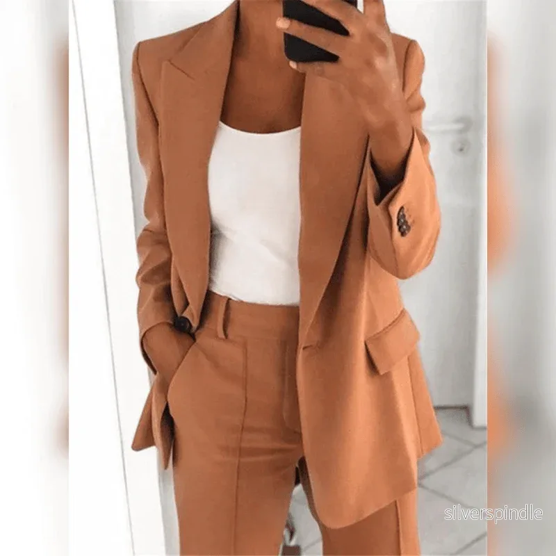 Ella | Elegant Skräddarsydd Kavaj och Byxset för Våren - Bild 2