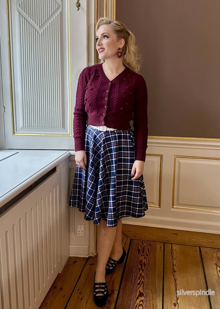 Creolörhängen med 1950-talsmönster - magenta - Bild 3