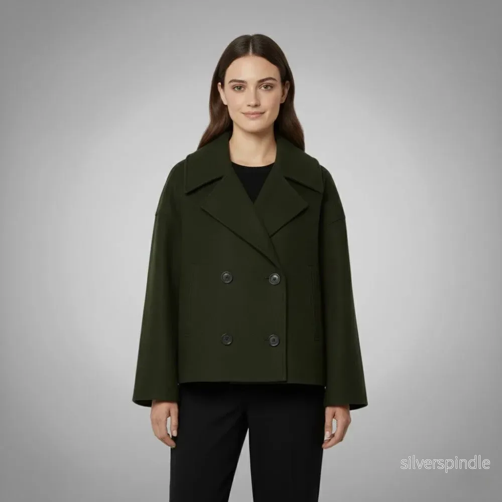 Sophia | Elegant Kort Höstkappa med Kavajslag - Bild 3