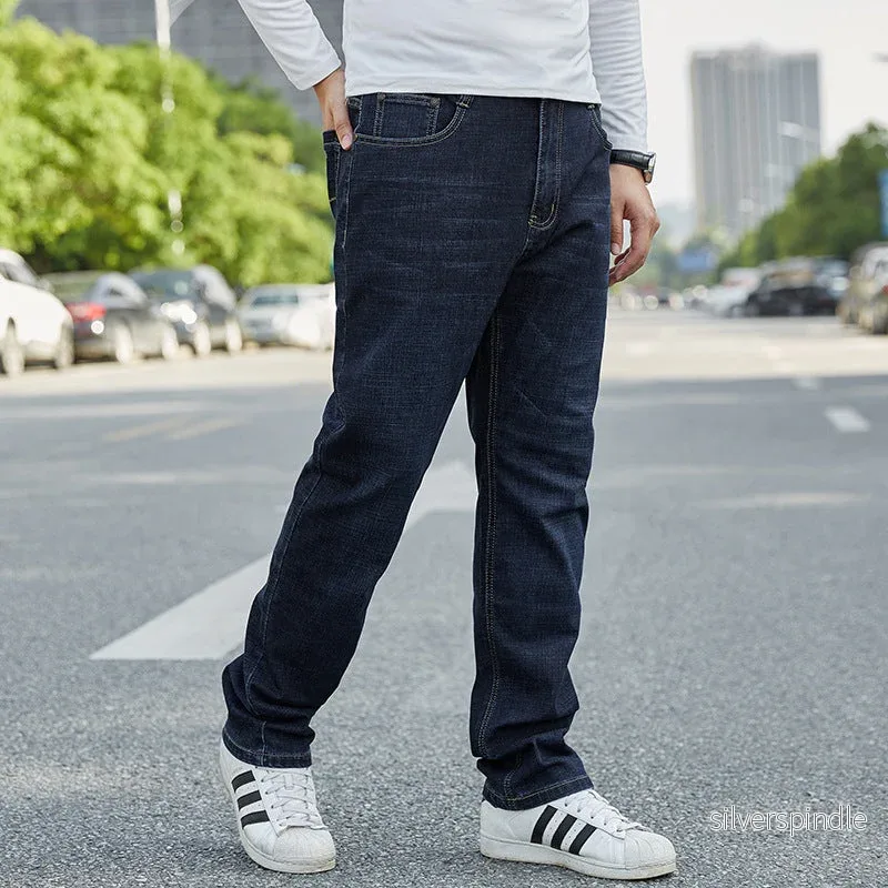 Ethan | Avslappnade Plus-Storlek Jeans med Rak Benlängd