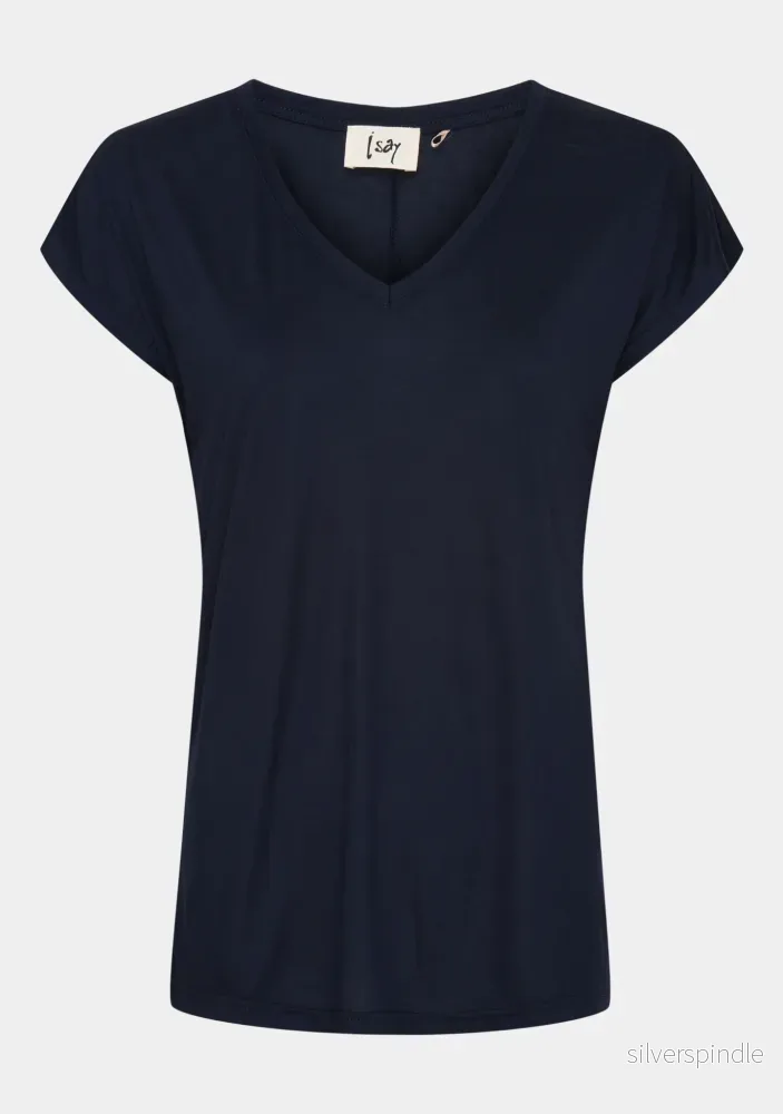 Nugga V-Neck T-Shirt - Navy - Bild 3