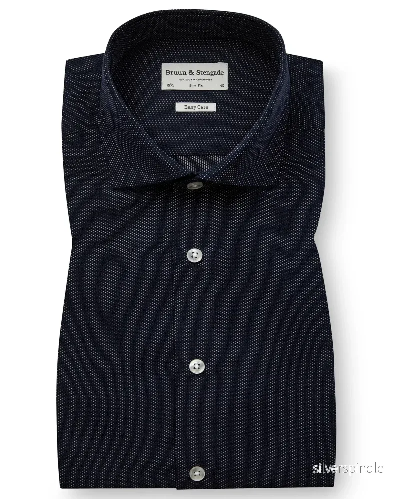 BS Hansen Slim Fit Skjorta - Navy