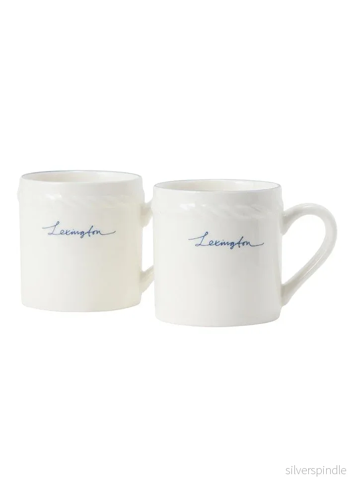 Lexington Porcelain Espresso Mug Wh/Blue