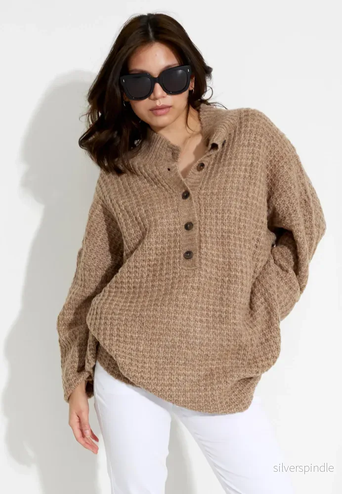 LEX KATIE WOOL TRÖJA - Brown Mel