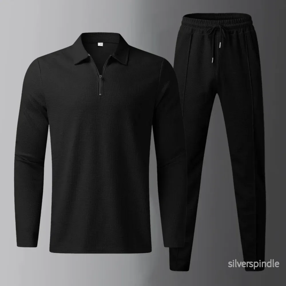 Oliver | Bekväm Långärmad Pikétröja och Joggingbyxor - Bild 3