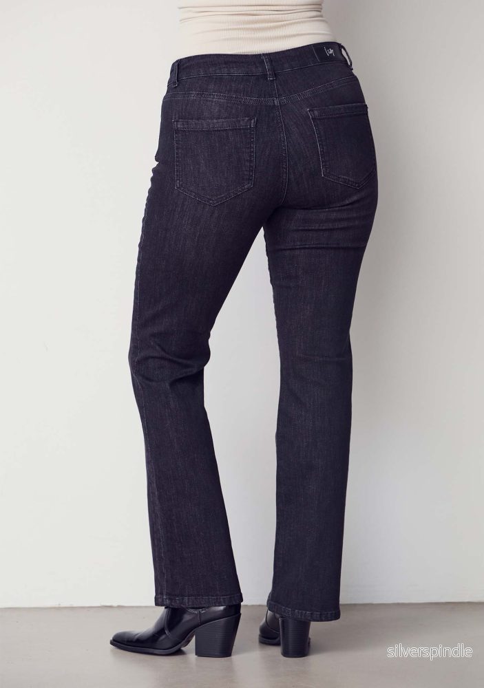 Como Flare Button Jeans - Washed Black - Bild 3