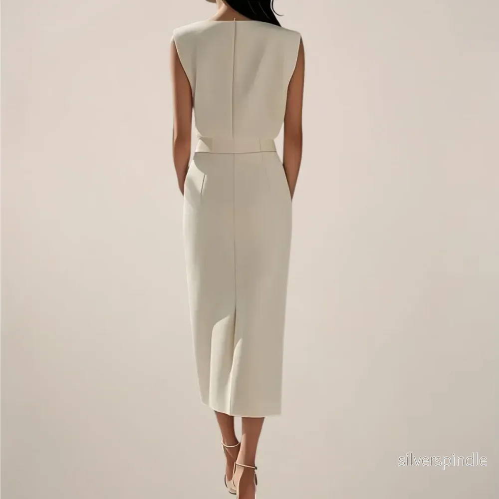 Emma | Elegant Ärmlös Midiklänning med Slits - Bild 3