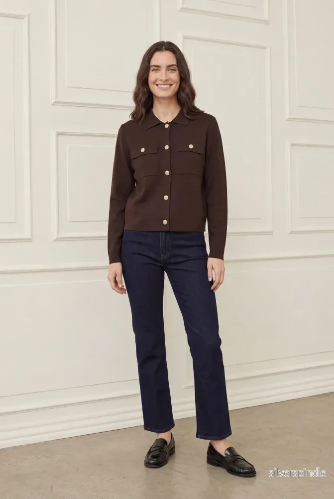 Jena Colar Cardigan - Dark brown - Bild 3