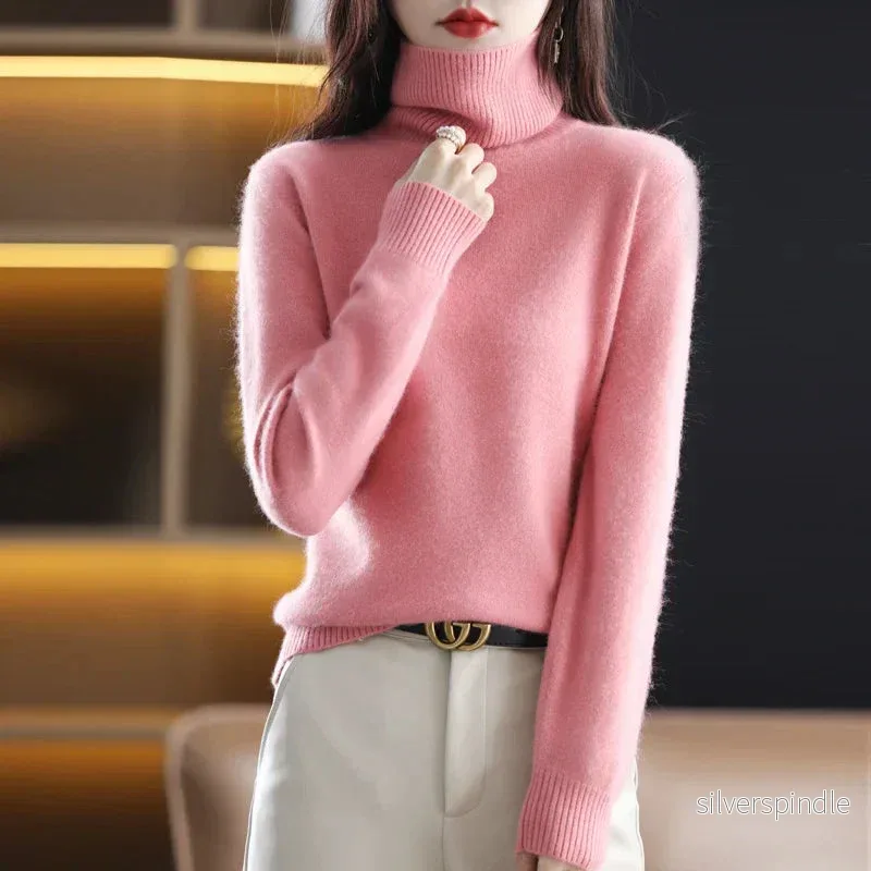 Kashmirtröja Dam | Turtleneck i Lyxig Kashmir med Hög Komfort | Elegant Basplagg för Vardagsbruk - Bild 2