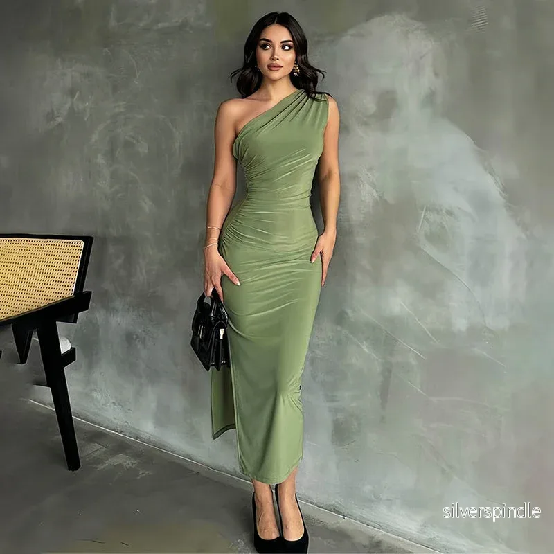 Maya | Elegant Enaxlad Sommarklänning med Slits