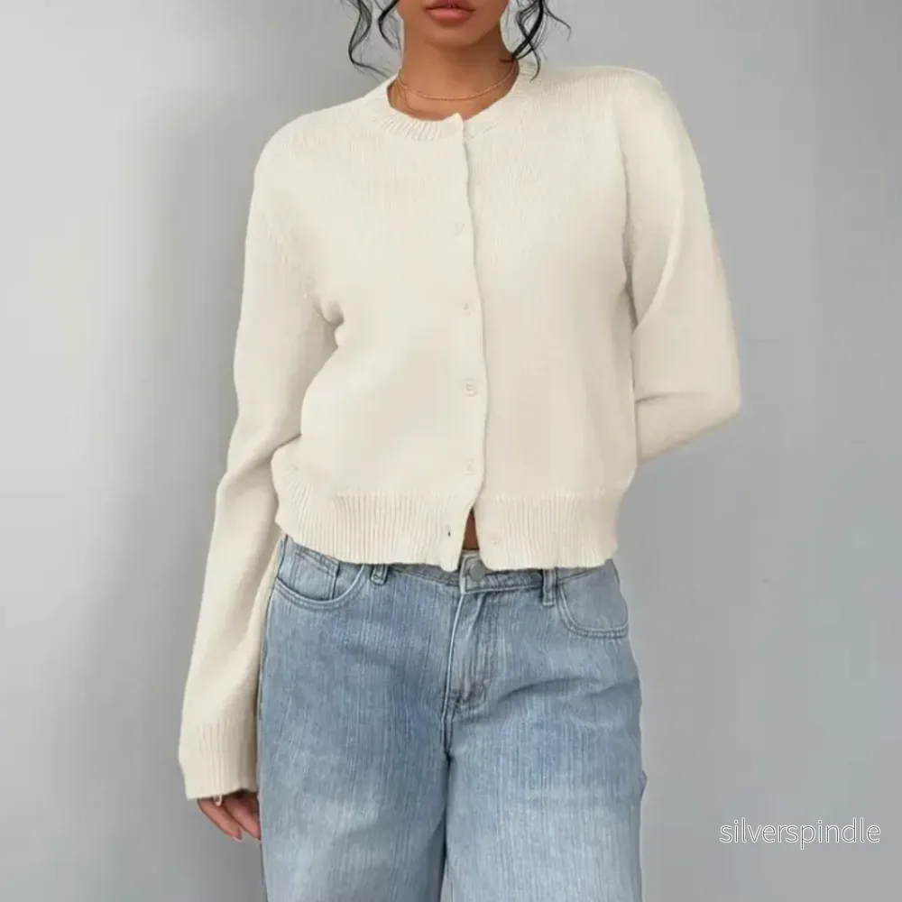 Klassisk Cardigan | Mjuk Stickad Tröja med Ribbade Ärmslut | Avslappnad Stil för Vardagsbruk Klassisk Cardigan | Mjuk Stickad Tröja med Ribbade Ärmslut | Avslappnad Stil för Vardagsbruk