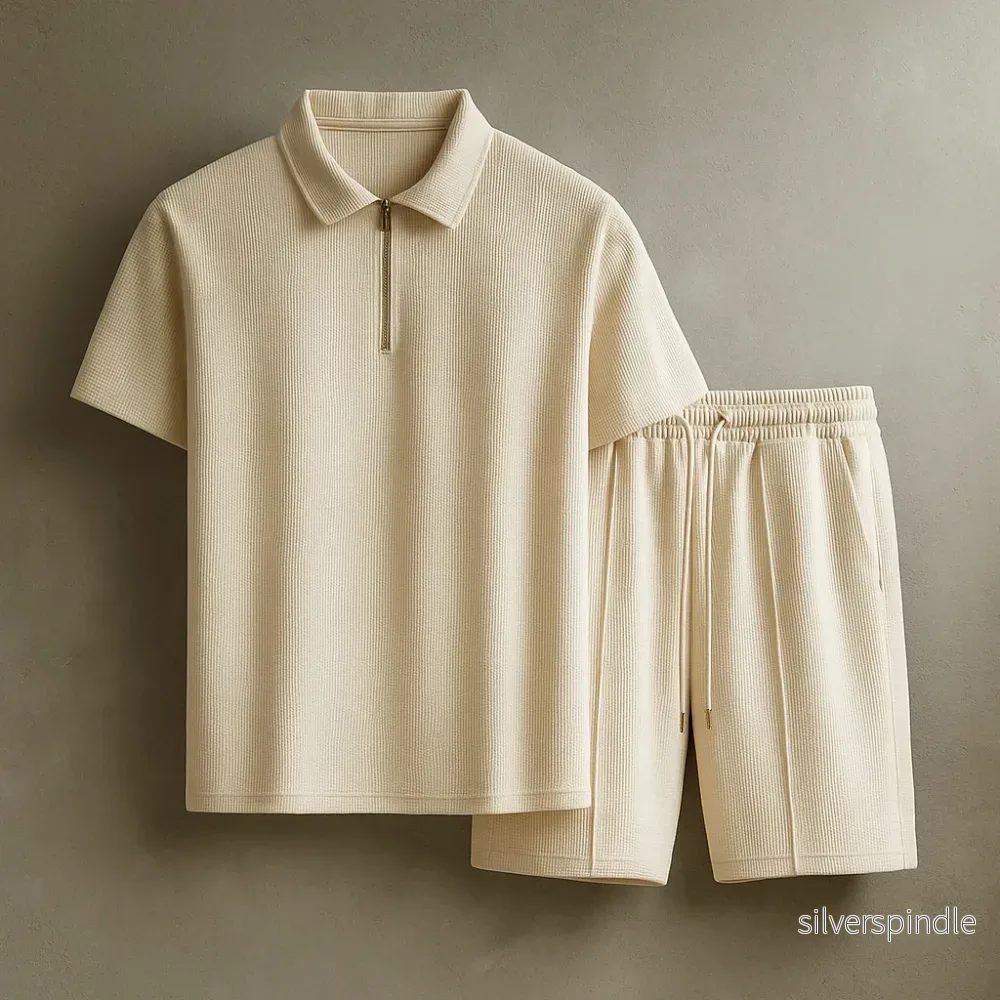 Oliver | Elegant Slimmad Herrdräkt med Våffeltextur