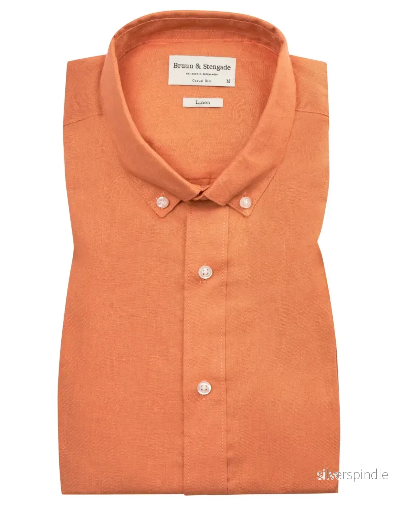 BS Sainz Casual Slim Fit Skjorta - Orange