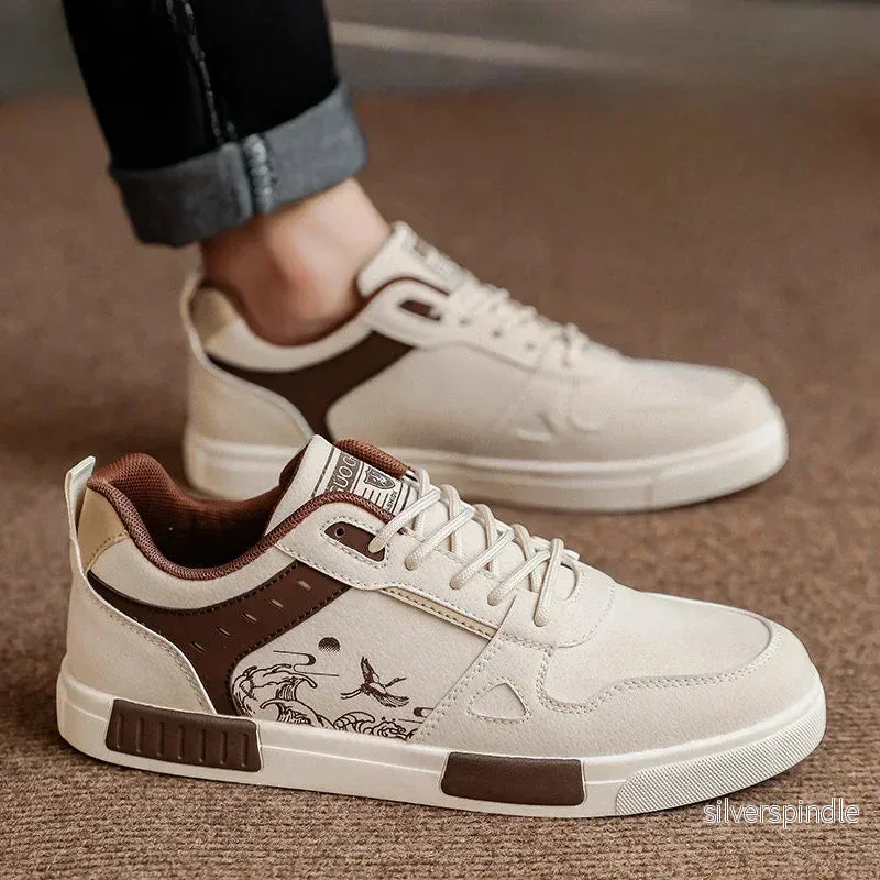 Ethan | Trendiga Sneakers Herr med Våg- och Fågelsgrafik Ethan | Trendiga Sneakers Herr med Våg- och Fågelsgrafik
