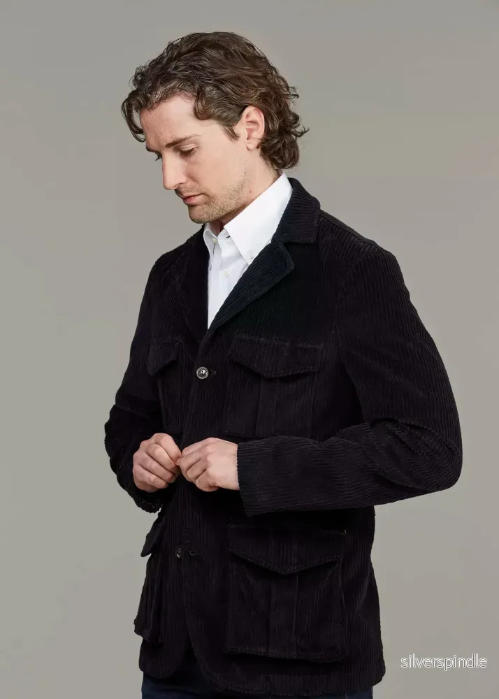 Hansen & Jacob CORDUROY SAFARI JACKET NAVY