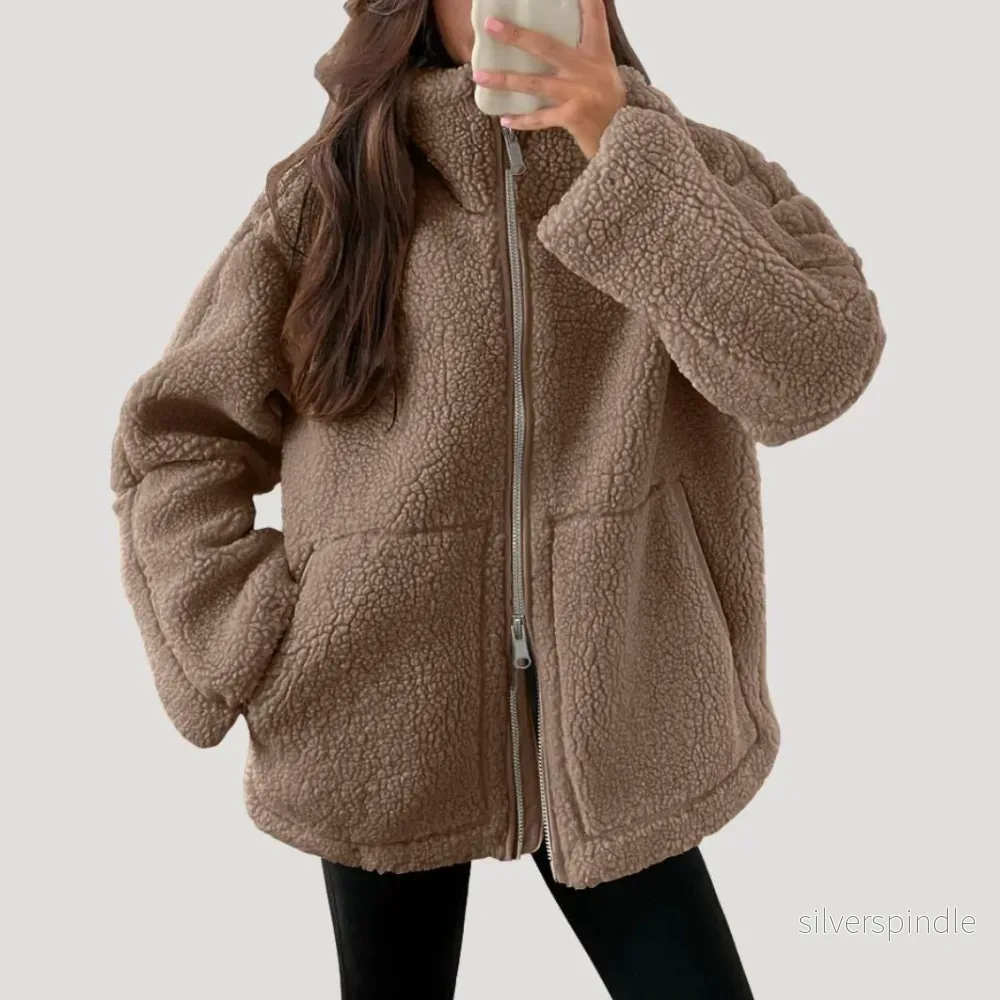 Sophie | Fluffig Teddy Fleecejacka Dam för Kalla Vinterdagar - Bild 2