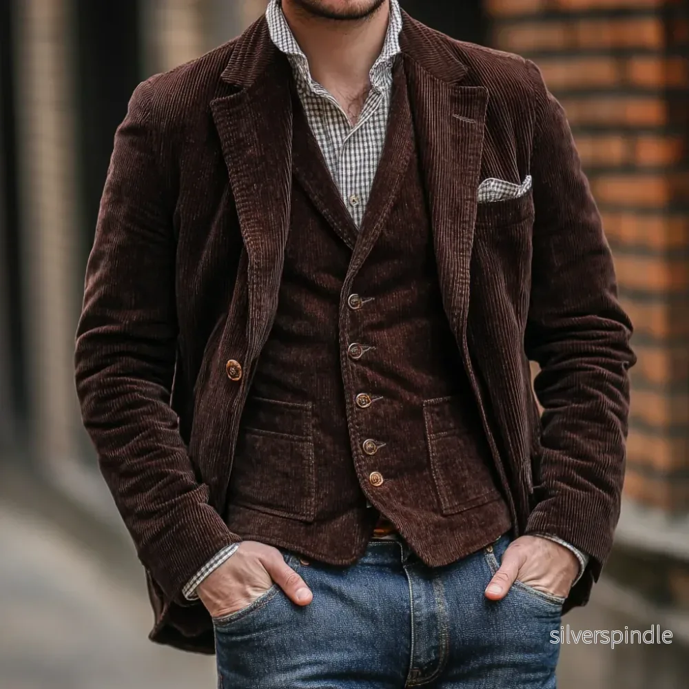 Oliver | Elegant Slim Fit Kostym Set Herr med Kavaj och Väst - Bild 3
