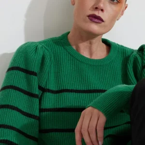 ROW PUFF KNIT TRÖJA – Grön ROW PUFF KNIT TRÖJA – Grön