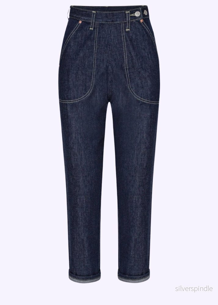 Pedal-Pusher-jeans i 50-talslook med hög midja Pedal-Pusher-jeans i 50-talslook med hög midja