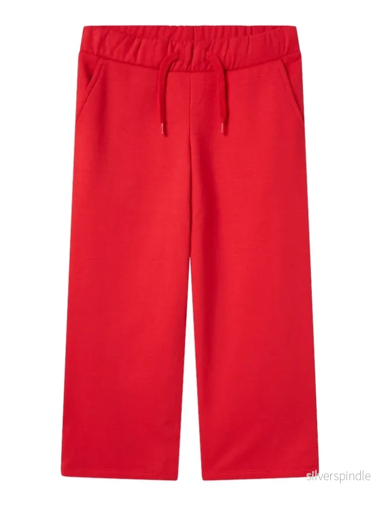 Röd Sweat Byxa Wide