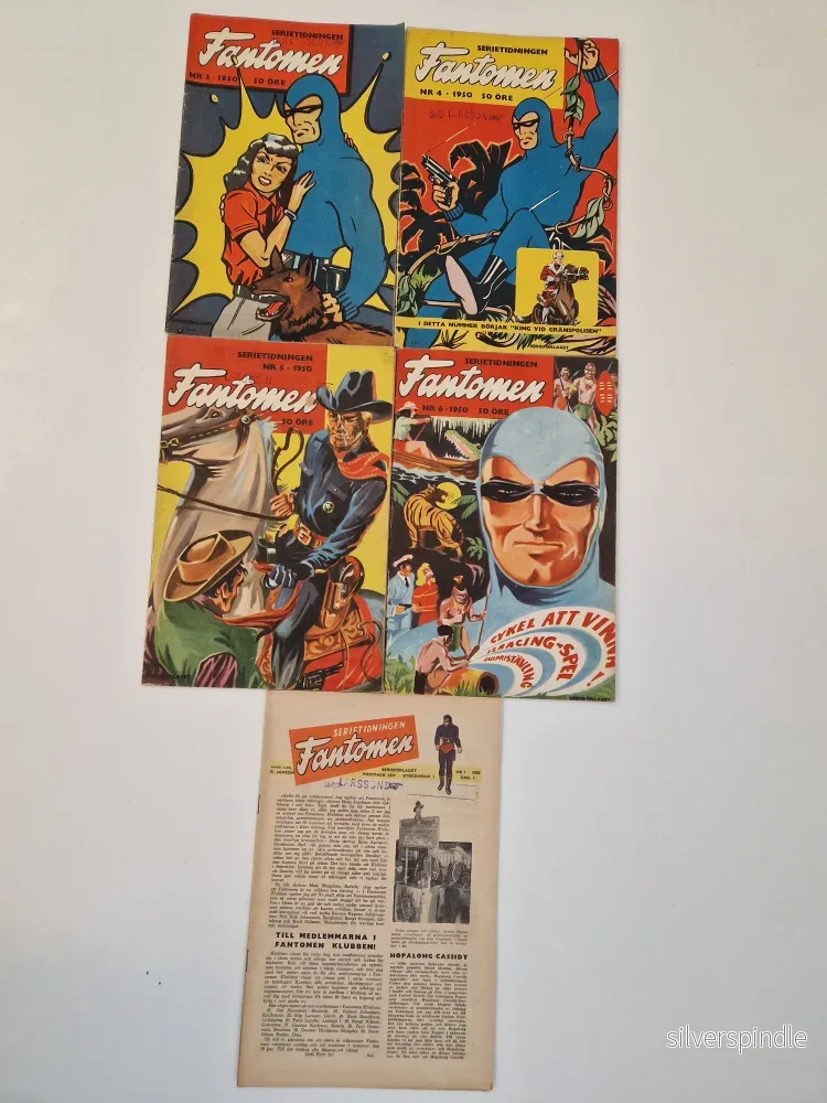 Serietidningar Fantomen från 1950 Serietidningar Fantomen från 1950