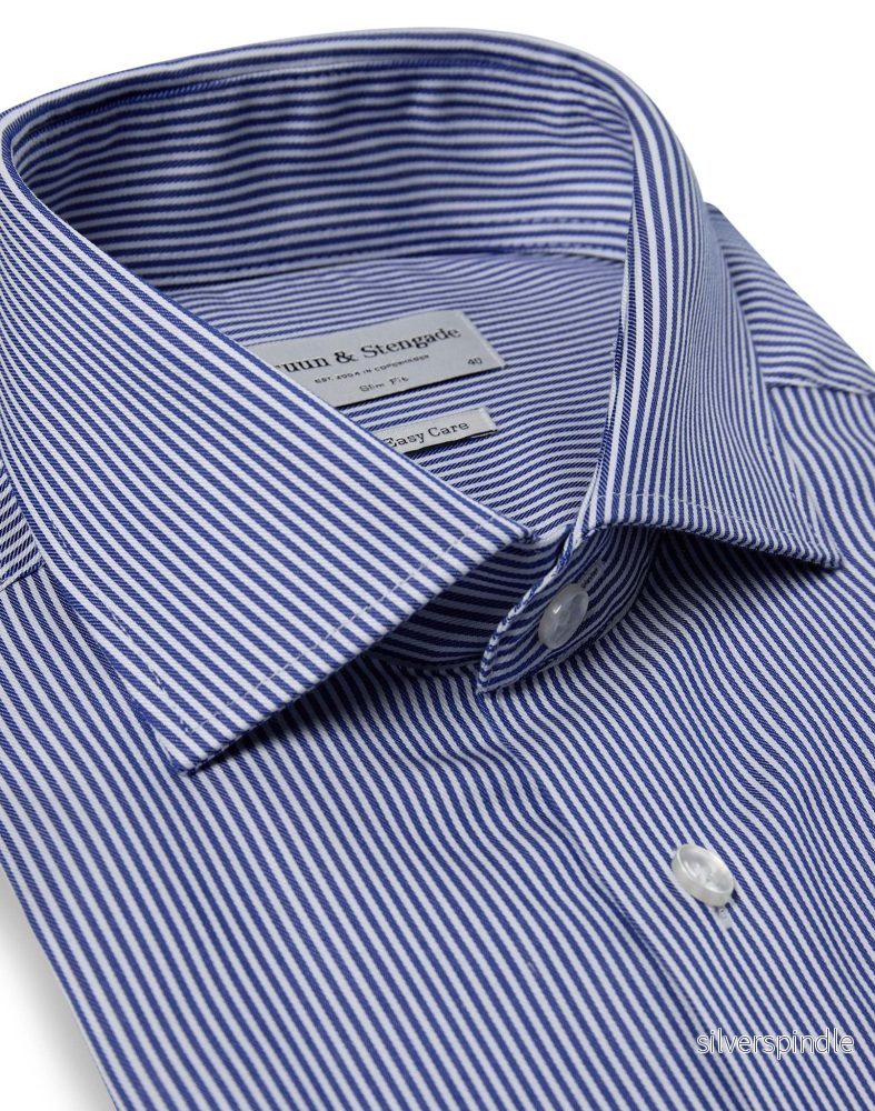 BS Alvarez Slim Fit Skjorta - Dark Blue/White - Bild 2