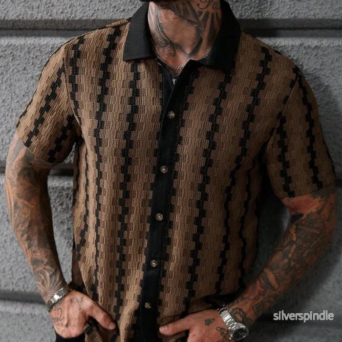 Liam | Rutig Sommar Kortärmad Kofta Slim Fit
