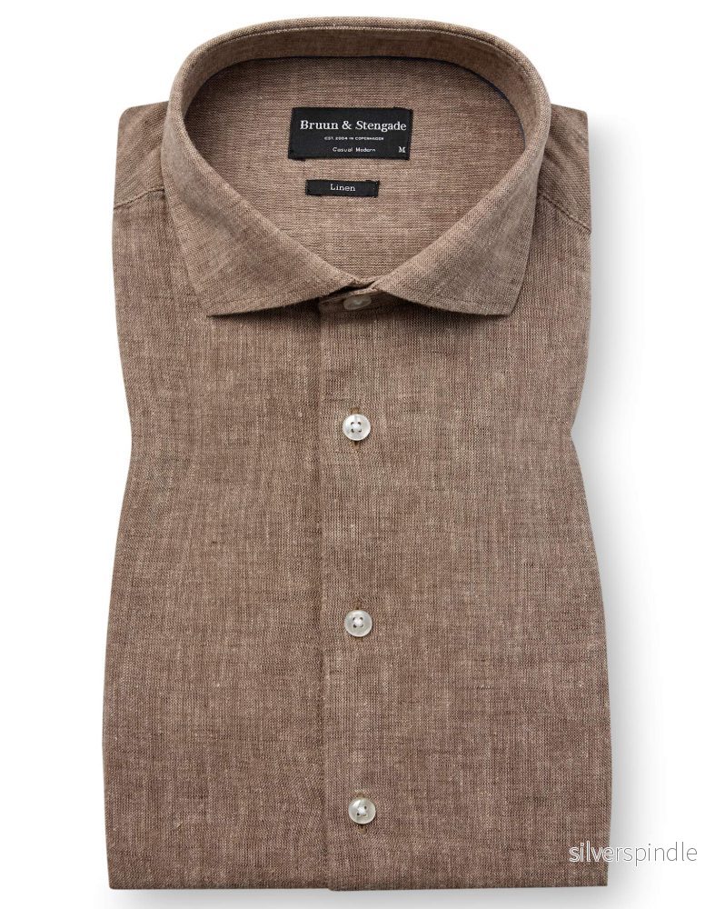 BS Tahaka Casual Modern Fit Skjorta - Brown
