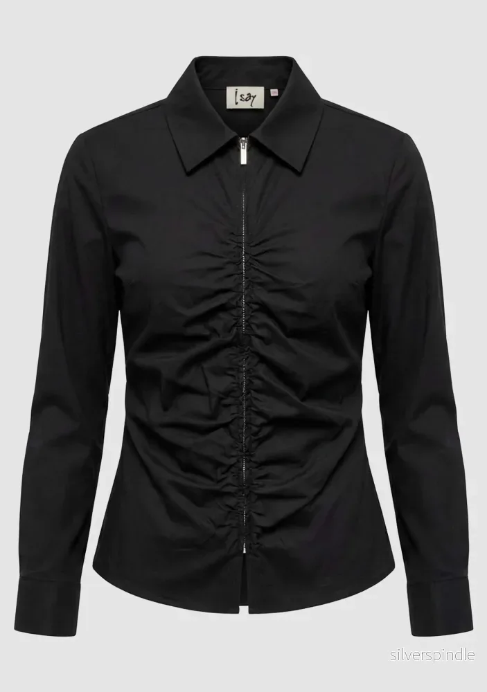 Sigga Zip Shirt - Black - Bild 2