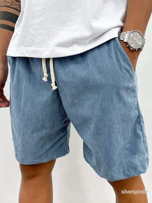 Casual Vårstil | Stretchshorts för Män med Mjuk Ribbad Textur | Avslappnad Passform för Komfortabla Dagar Casual Vårstil | Stretchshorts för Män med Mjuk Ribbad Textur | Avslappnad Passform för Komfortabla Dagar