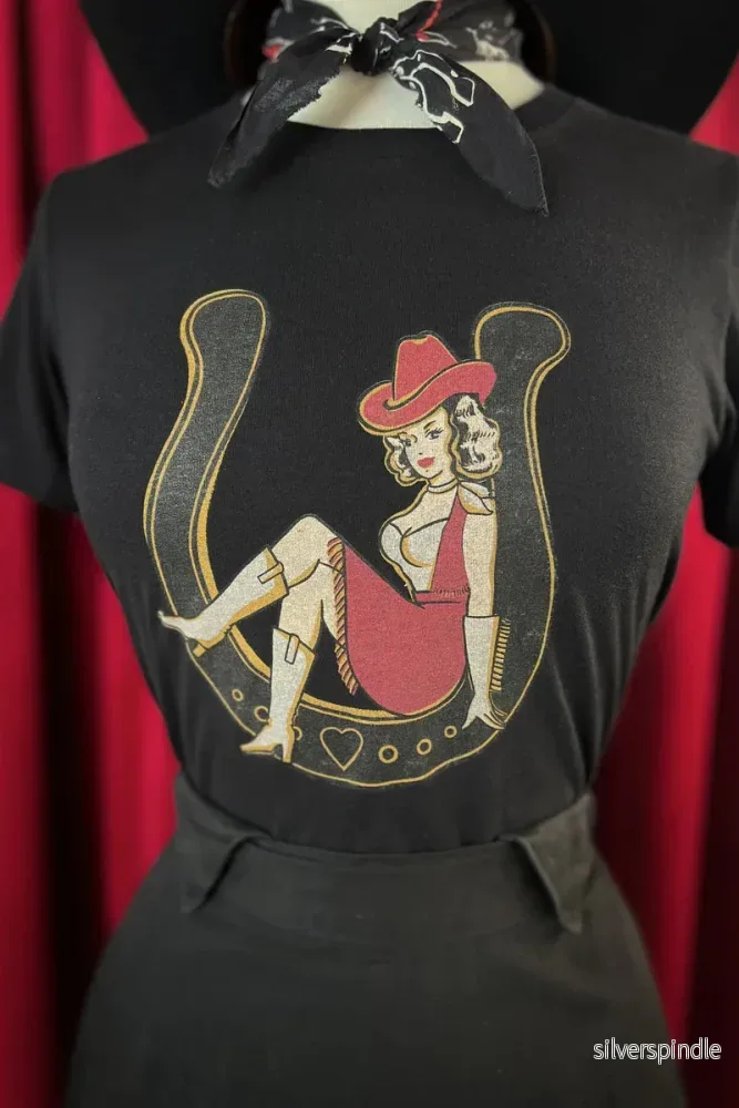 1950-tals T-shirt Lady Luck - svart - Bild 2