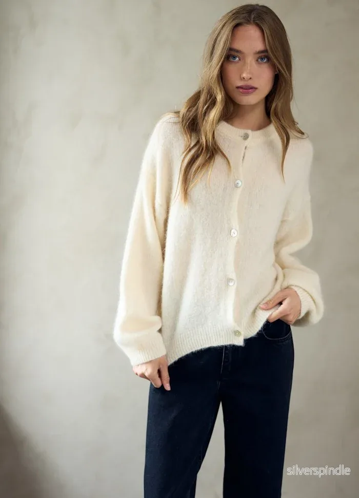 KAE KNIT CARDIGAN OYSTER KAE KNIT CARDIGAN OYSTER