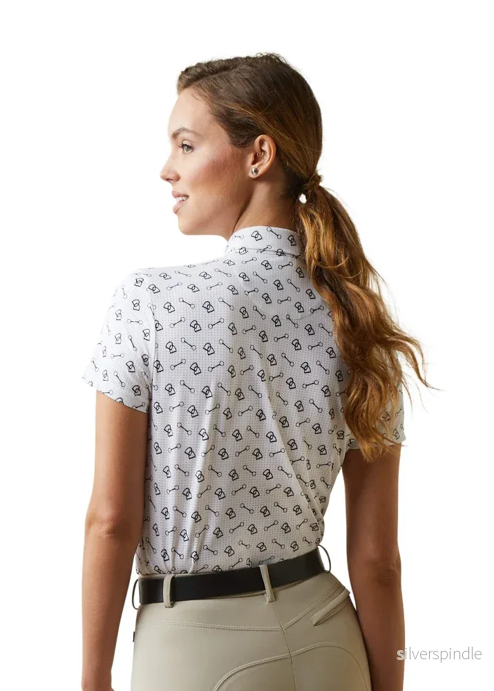 Ariat Motif Polo White Tack Ditsy - Bild 3