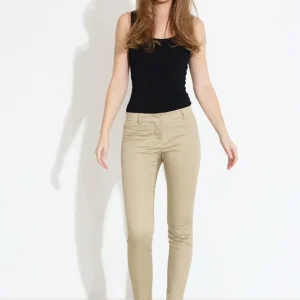 PANTALONE IN RASO DI COTONE – beige PANTALONE IN RASO DI COTONE – beige