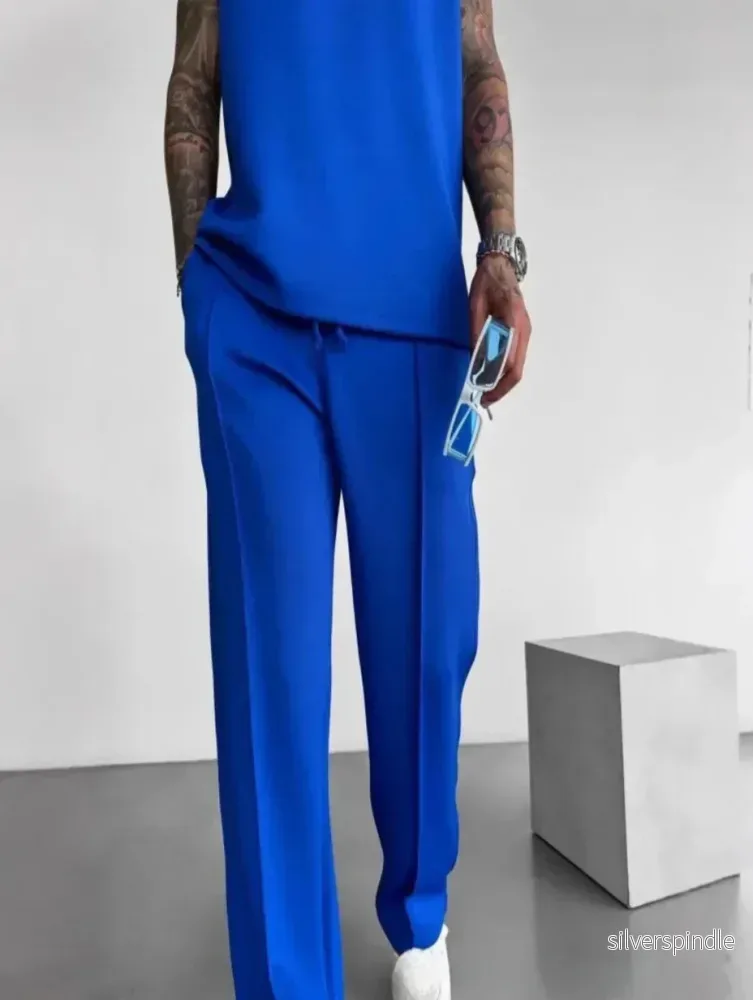 Liam | Mjuk Ärmlös Topp och Skräddarsydda Byxor Lounge Set för Herrar