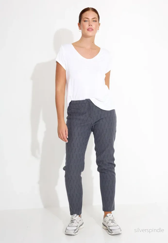 PANTALONE NY JAQUARD STRETCH 03543 – Grå