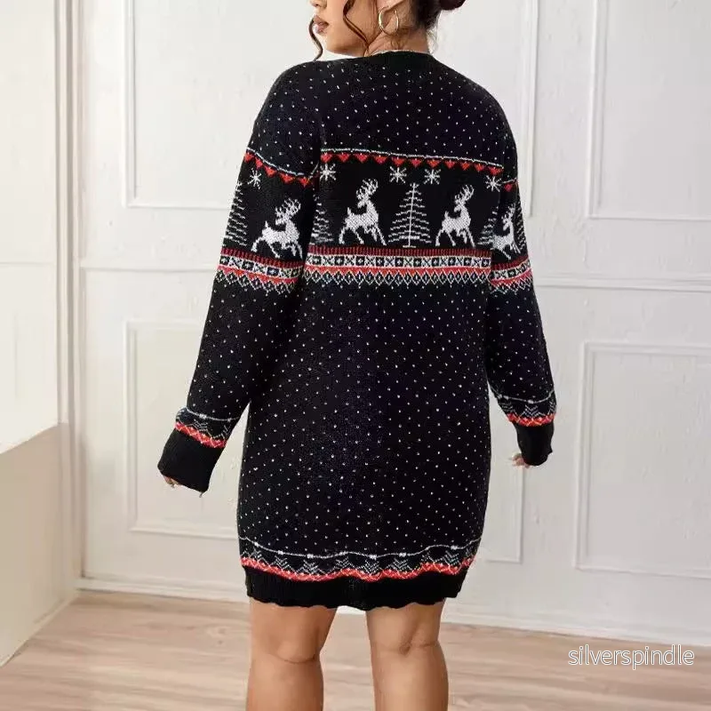 Festlig Jultröja för Damer | Mjuk Stickad Design med Roligt Mönster | Perfekt för Högtider och Mysiga Kvällar - Bild 2
