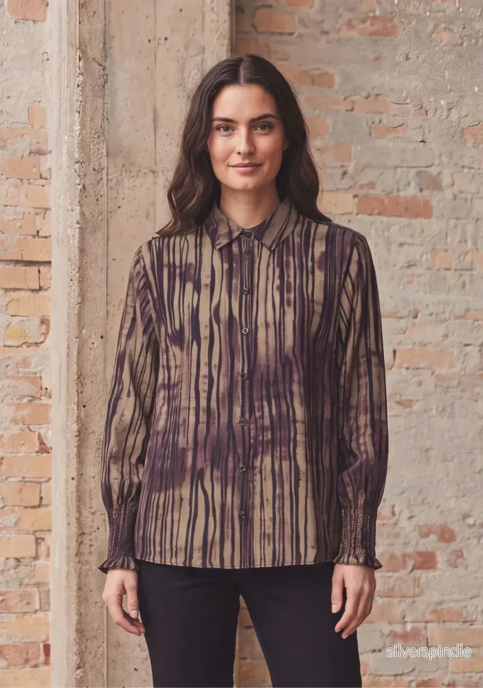 Ane Smock Shirt – Aubergine Flow Ane Smock Shirt – Aubergine Flow