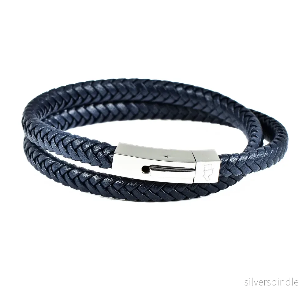 EDD LÄDERARMBAND DUBBEL NAVY EDD LÄDERARMBAND DUBBEL NAVY