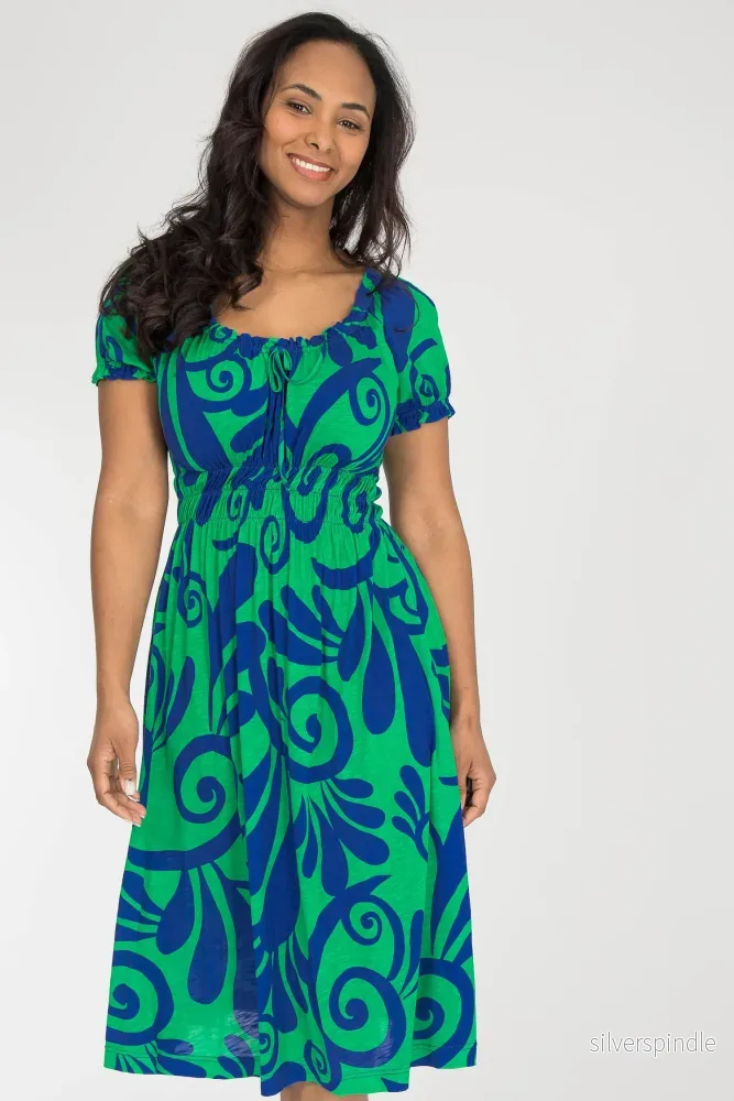 Drawstring dream short jersey dress - Blue-Green - Bild 3