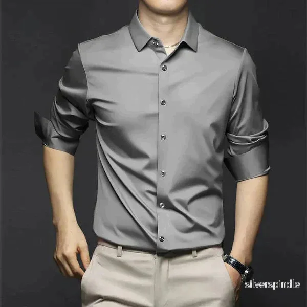 Elegant Slim Fit Skjorta för Män med Andningsbart Tyg | Lättskött Design för Optimal Komfort - Bild 2