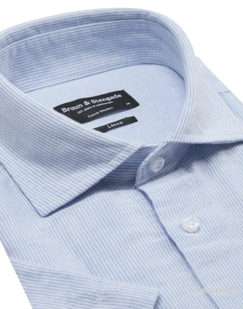 BS Lewis Casual Modern Fit Skjorta - Light Blue/White - Bild 2