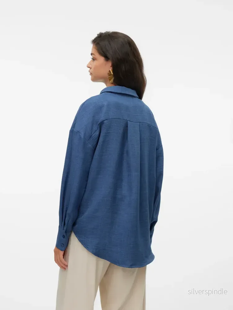 MELANEY QUEENY SHIRT DARK DENIM MELANGE - Bild 2