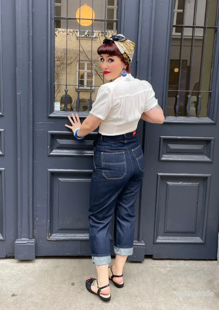 Pedal-Pusher-jeans i 50-talslook med hög midja - Bild 3