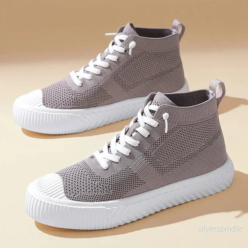 Ethan | Bekväma Höga Sneakers Dam med Stickad Ovandel och Ortopedisk Innersula Ethan | Bekväma Höga Sneakers Dam med Stickad Ovandel och Ortopedisk Innersula