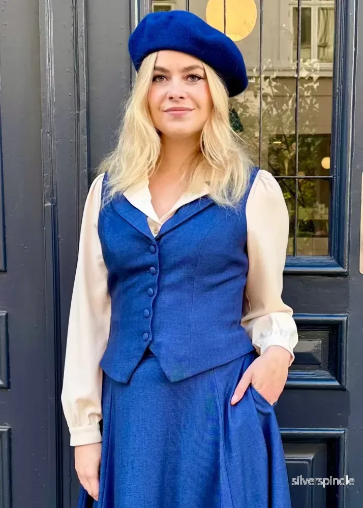 Vintageväst - mörkblå denimlook - Bild 2