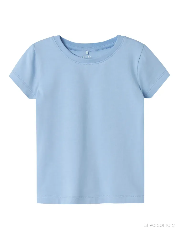 Enfärgad Blå T-shirt Enfärgad Blå T-shirt