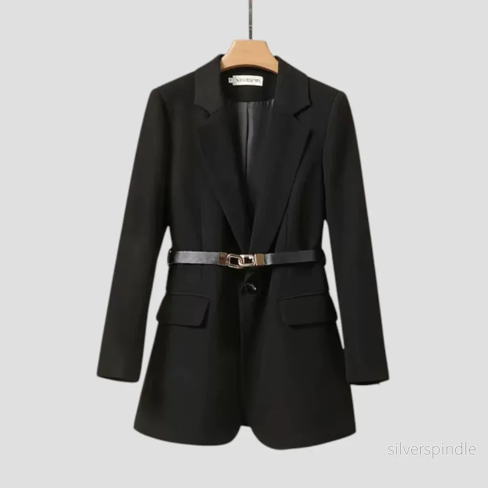 Elegant Kavajjacka Dam | Skräddarsydd Design med Bältesdetalj | Perfekt för Professionella Tillfällen - Bild 2