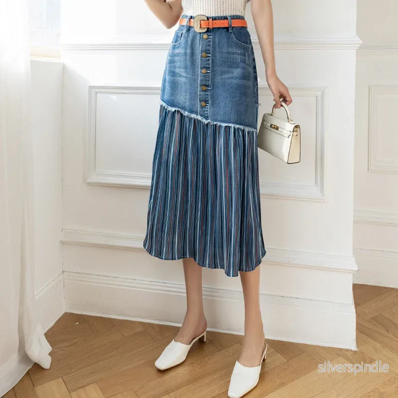 Emily | Trendig A-linje Denimkjol med Hög Midja - Bild 3